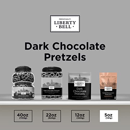 Liberty Bell Real Dark Chocolate Covered Mini Pretzels, 5 Ounce Bag