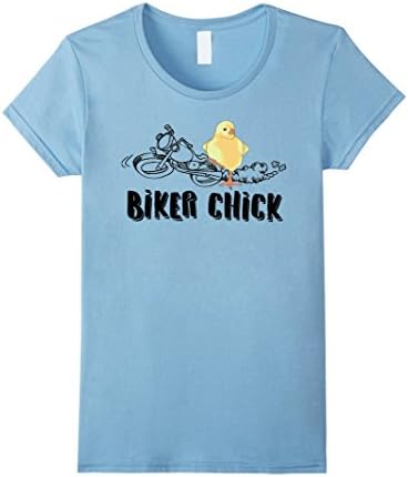 Women's Biker Chick - Funny Motorcycle Shirt Medium Baby Blue