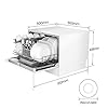 COMFEE-Table-Top-Compact-Dishwasher-TD602E-W-Mini-Dishwasher-with-6-Place-Settings-6-Programmes-LED-Display-Delay-Start-and-Off-peak-Wash-Function-White COMFEE' KWH-TD602E-W Freestanding Compact Dishwasher, LED display, 6.5 liters, White, Noise level: decibels 47