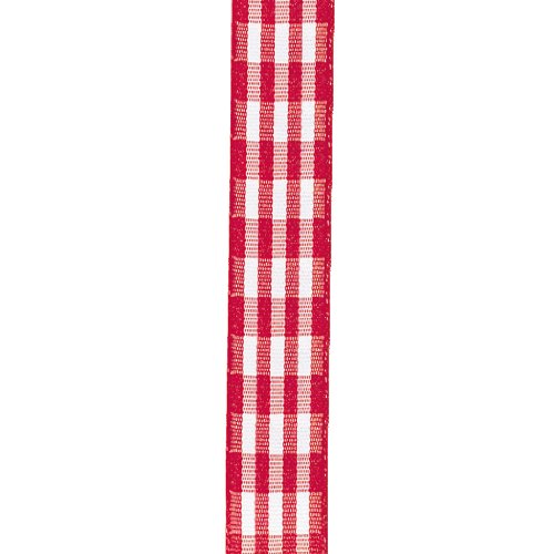 Offray Taffeta Gingham Check Craft Ribbon, 7/8-Inch Wide by 10-Yard Spool, Red