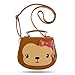 Ava & Kings' Toddler Girl Purse Glossy PU Faux Leather Cute Animal Small Handbags - Adjustable Strap for Crossbody Bag, Shoulder and Top Handle - Brown Monkey