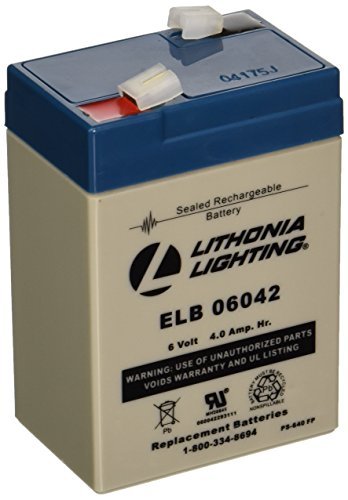 Lithonia Lighting ELB 06042 6V Emergency Replacement Battery by Lithonia Lighting