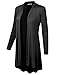 BIADANI Women Long Sleeve Classic Lightweight Open Front Jersey Cardigan, Colmf009_black, XXX-Large