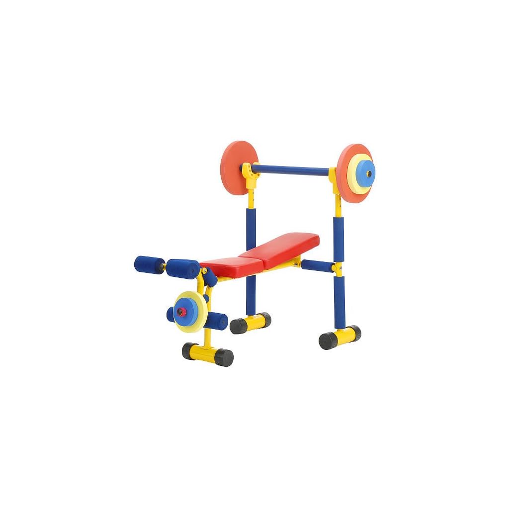Redmon Fun and Fitness Exercise Equipment for Kids Weight Bench Set