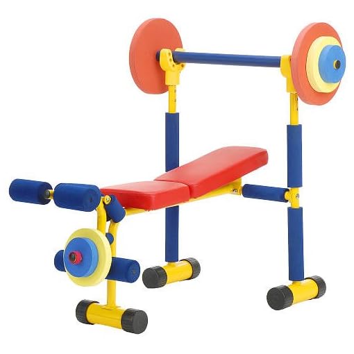 Redmon Fun and Fitness Exercise Equipment for Kids - Weight Bench Set