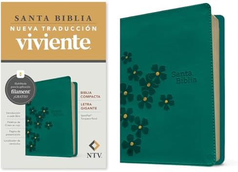 Biblia compacta NTV, letra gigante con Filament (SentiPiel, Gris