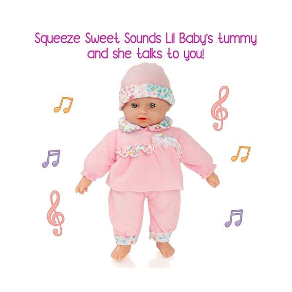 Molly-Dolly-Sweet-Sounds-Lil-Baby-Talking-Girl-Doll-Accessories-Suitable-For-Age-2-Years Molly Dolly Baby Doll Set - Soft Talking Doll With 2 Outfits & Accessories - Baby Dolls For Girls - Doll Suitable From 2…