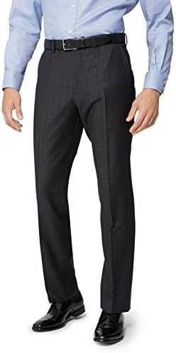 Ermenegildo Zegna Cloth Men's Regular Fit Grey & Burgundy Check Suit Trousers