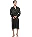 FAYBOX Men Satin Robe Long Bathrobe Lightweight Sleepwear Black L