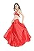 Dance Fairy Satin Belly Dance Swing Midi Skirt,Red