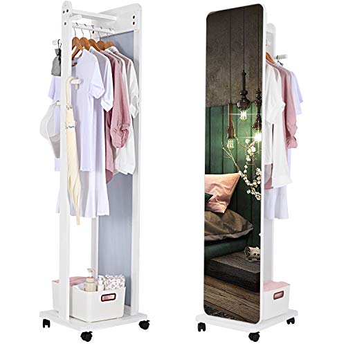 OUTDOOR DOIT Full Length Dressing Mirror with Clothes Valet Stand