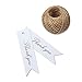 G2PLUS 100 PCS Mini Thank You Gift Tags with String, 2.8'' x 0.8'' White Paper Hang Tags for Art&Craft, Gift Wrapping, Wedding, Bridal Showers, Birthdays, Parties, Christmas