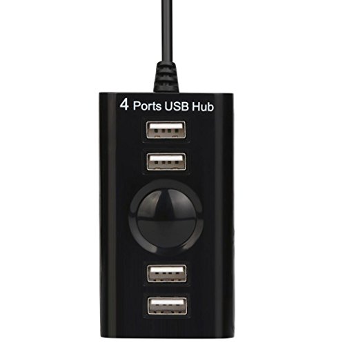Coohole For PC Computer Laptop !! USB 2.0 High Speed 4 Port Splitter Hub Adapter (Black, A)