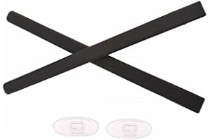 Caulo Replacement Ear Socks Earsocks Compatible fit for Oakley Metal Plate TI OX5153 Glass Sunglass Frames (Black w Nose Pads - 1 Set)