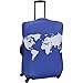 American Tourister Luggage Cover - Cobalt Blue World Map Fits 24 To 27 Suitcase