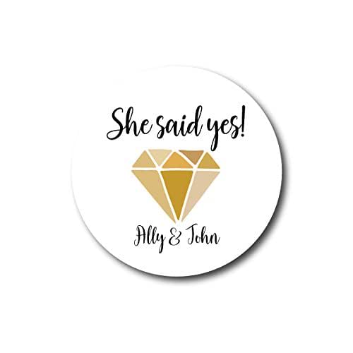 She Said Yes! Engagement Party Stickers Handmade Products