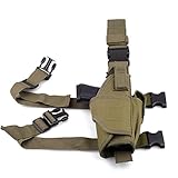 CISNO Drop Leg Adjustable Right Handed Tactical Thigh Pistol Gun Holster (Black) (Army Green)