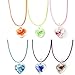 BodyJ4You Glass Necklace Lot Heart Floral Glow in the Dark Pendant 6 Pieces
