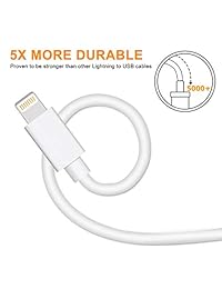 Lightning Cable, MFi Certified 4Pack 3FT 6FT 10FT Lightning to USB Cable High-Speed Durable Charger Cord Compatible with iPhone XR XS XSMax X 8 8 Plus 7 7 Plus 6 6s Plus SE 5 5s 5c iPad iPod (White)