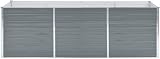 vidaXL Garden Raised Bed Outdoor Grey Galvanised Steel Planter 240x80x77 cm view 8