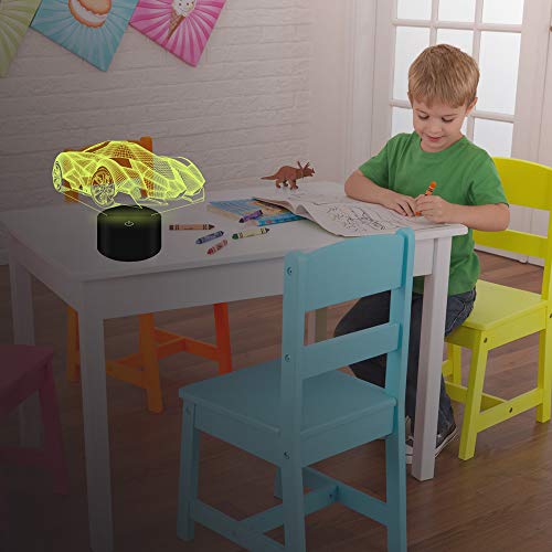 Kids 3D Night Light Car Illusion Lamp, Baby Nursery Vehicle Nightlight for Child Room Home Décor Xmas Holiday Birthday Gifts with Remote Control & 7 Color Changing - Thumbnail 4