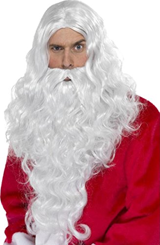 Mens Christmas Fancy Dress Party Fake Facial Hair Xmas Santa Long Wig & Beard