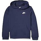 Nike Boys NSW Pull Over Hoodie Club Youth Kids (Midnight Navy/White, 6)