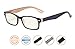Anti Blue Light Computer Reading Glasses Reduce Eyestrain Eyeglasses Men Women(Black-Brown) without Strength