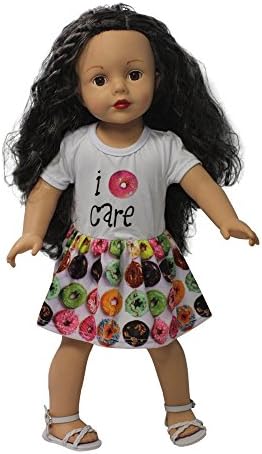 Ari and Friends Fits American Girl 18 inch Dolls - I Donut Care Fun Yummy Colorful Dress- 18 Inch Doll Clothes - Designed In USA to Fit 18 inch Dolls - A modern twist of traditional 18" doll