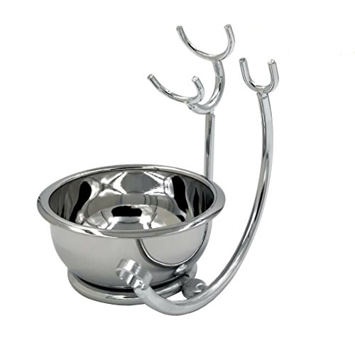 Strong Brush Stand,Safety Straight Razor Stand,Stainless Steel Heavy Shaving Soap Bowl,Dad Gifts,boyfriend Gifts,Husband Gifts for Him
