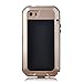 iPhone 5C Case,Gorilla Glass Luxury Aluminum Alloy Protective Metal Extreme Shockproof Military Bumper Heavy Duty Cover Shell Case Skin Protector for Apple iPhone 5C (Gold) by 3C-Aone