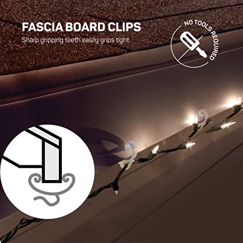 Holiday Light Clips [Set of 50] Deck light Clips Fascia Boards Clips