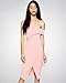 UONBOX Women's Rayon Off The Shoulder Front Split Midi Bodycon Bandage Party Dress
