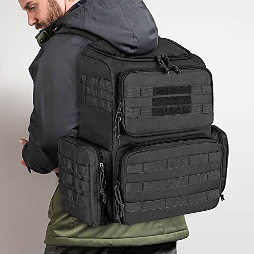 DSLEAF Tactical Range Pistol Backpack for 6 Handguns, Gun Backpack with