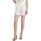 Tommy Hilfiger Women's Pleated Elastic-Back Chino Shorts (Ivory, X-Large)