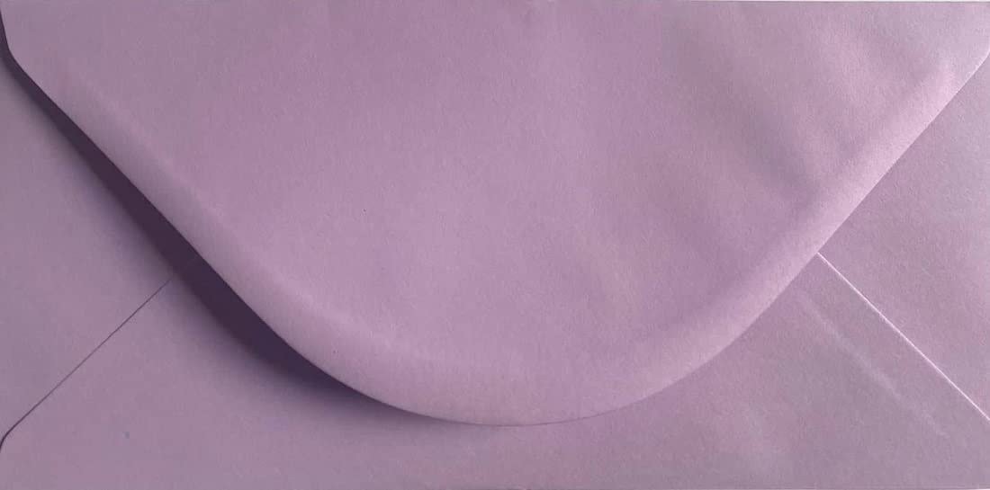DL Coloured Envelopes for Greeting Cards Wedding Invitations & Crafts (110x220mm) Pack of 100 (Lilac)