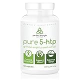 Pure 5-htp (5-hydroxytryptophan) by Perfect Triangle * 120 Veggie Capsules * 5-htp 200mg Serving / 5-htp 100mg Load * 100% Griffonia Seed 5htp * Support Mood, Control Cravings and Aid Sleep