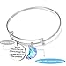 Crescent Moon Bracelet Bangle for Women Crystal Moon Engraved Disc Coin Inspirational Bracelet Stainless Steel Girls Friendship Jewelry
