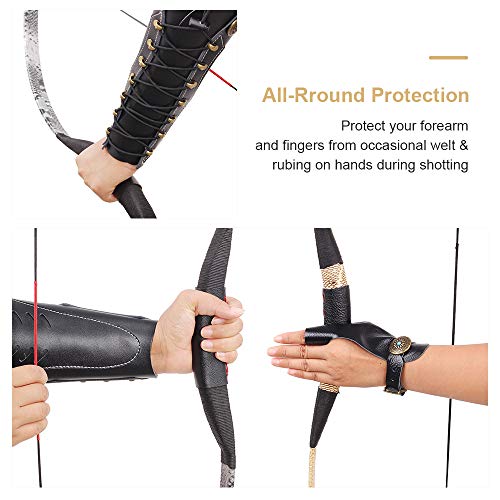 image for Tophunter Archery Armguard，Handmade Leather Forearm Protector Bracer