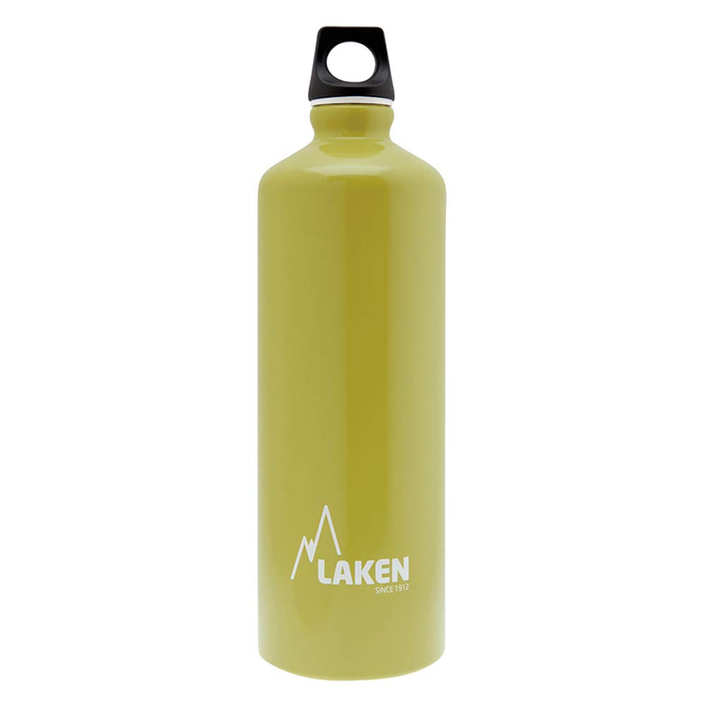 Laken Futura Aluminum Water Bottle - Narrow Mouth, Screw Cap with Loop - Leak-Proof, BPA Made in Spain - 34 oz, Khaki