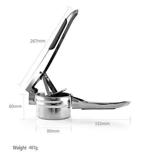 Potato Ricer Masher Stainless Steel with 3 Interchangeable Discs and Potato Peeler, Fruit and Vegetables Press with Non-slip Silicone Grip Handle - Thumbnail 4
