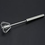 Dolland Stainless Steel Hand Push Whisk Semi-Automatic Rotating - Kitchen Whisk Set, Bulletproof Coffee, Lattes, Versatile Egg Beater, Milk Frother, Blender