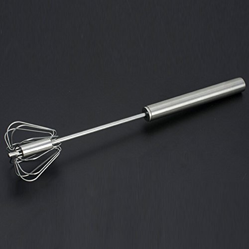 Dolland Stainless Steel Hand Push Whisk Semi-Automatic Rotating - Kitchen Whisk Set, Bulletproof Coffee, Lattes, Versatile Egg Beater, Milk Frother, Blender