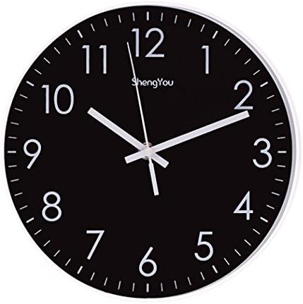 AIOLOC Indoor Silent Quartz Modern Simple Wall Clock Bedroom Quiet Sweep Movement Office,Bathroom,Livingroom Decor 10 Inch