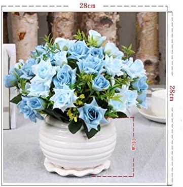 人工花 花瓶 偽花シルクプラスチック人工バラブライダルウェディングブーケ用ホームガーデンパーティー結婚式の装飾 032 B066rmn8 3 5円