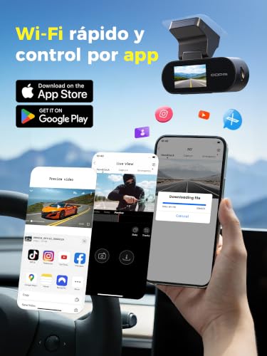 DDPAI N2 Dual Dashcam, 2.5K+1080P UHD, 1.9" Screen, AI ISP Night Vision, WDR, ADAS, WiFi, 24 Hour Parking Mode, Supports up to 256G Storage, Loop Recording, App Control