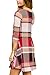 BOOSOULY Womens Oversized Plaid Casual Loose Scoop Neck Swing Tunic Dress with Pocket Red XL