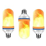SIXDEFLY 3-Pack LED Fire Bulbs E26 4 Modes with Upside Down Effect Simulated Decorative Atmosphere Lighting Vintage Flaming Lamp for for Holiday Hotel/Bar/Party/Home, (Pack of 3)