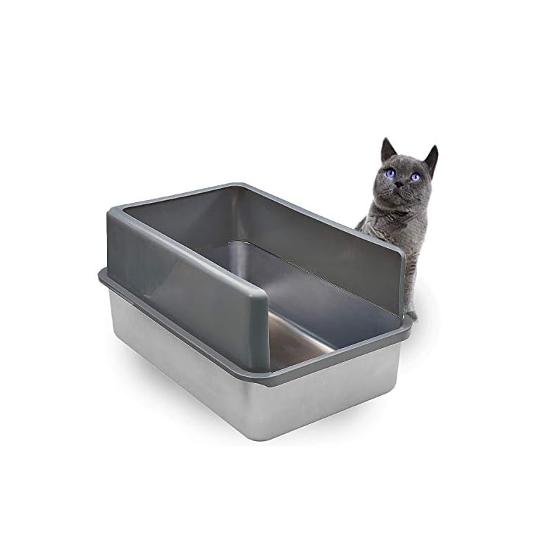 iPrimio Enclosed Sides Stainless Steel Cat XL Litter Box Keep Litter In