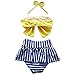 Jastore® Baby Girls Big Bowknot Stripe 2 Pieces Swimwear Swimsuits Beach Wear